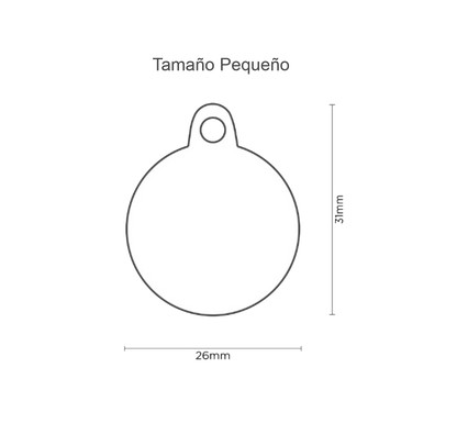 Placa De Identificación En Forma Circular "I Love You", Grabado Incluido