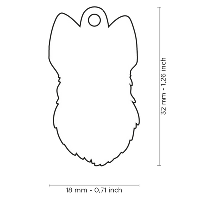 PLACA DE IDENTIFICACIÓN EN FORMA DE PERRO TERRIER ESCOCÉS, GRABADO INCLUIDO
