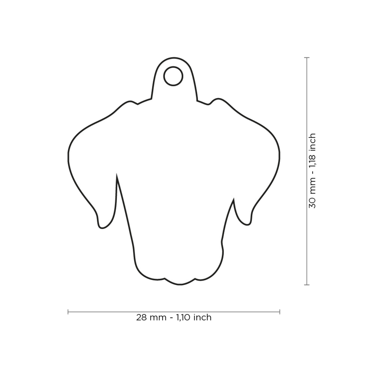 PLACA DE IDENTIFICACIÓN EN FORMA DE PERRO DALMATA, GRABADO INCLUIDO