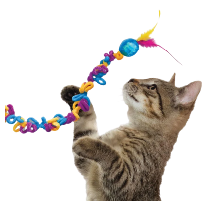 JUGUETE NAVIDEÑO EN FORMA DE VARITA CON AROS MULTICOLOR PARA GATOS